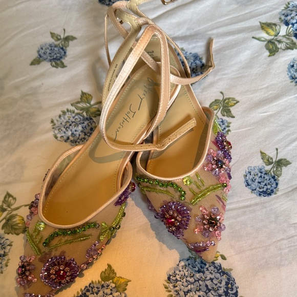 Betsey Johnson Shoes - Betsey Johnson Floral Embellished Heels - Pink and Purple